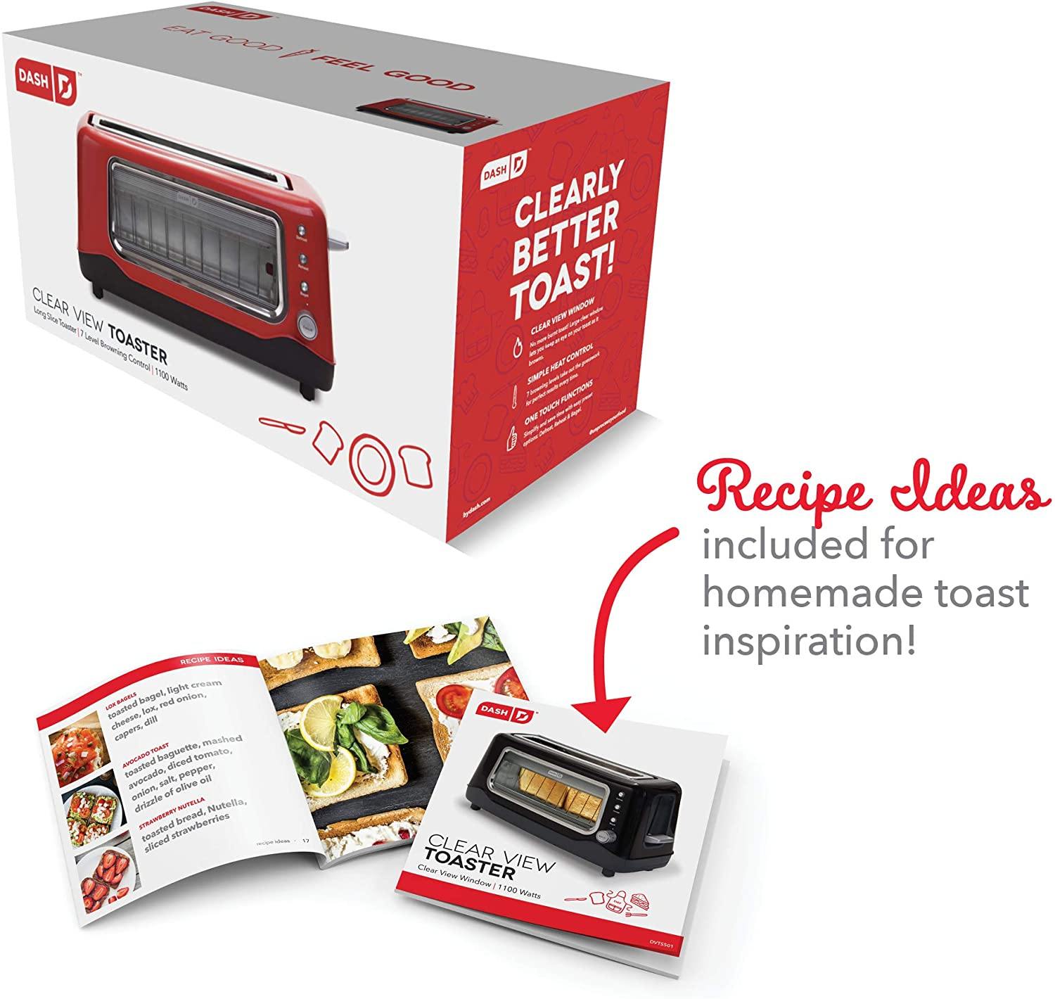 Dash Clear View Toaster: Extra Wide Slot Toaster with Stainless Steel Accents + See Through Window . - JOY2ESpree