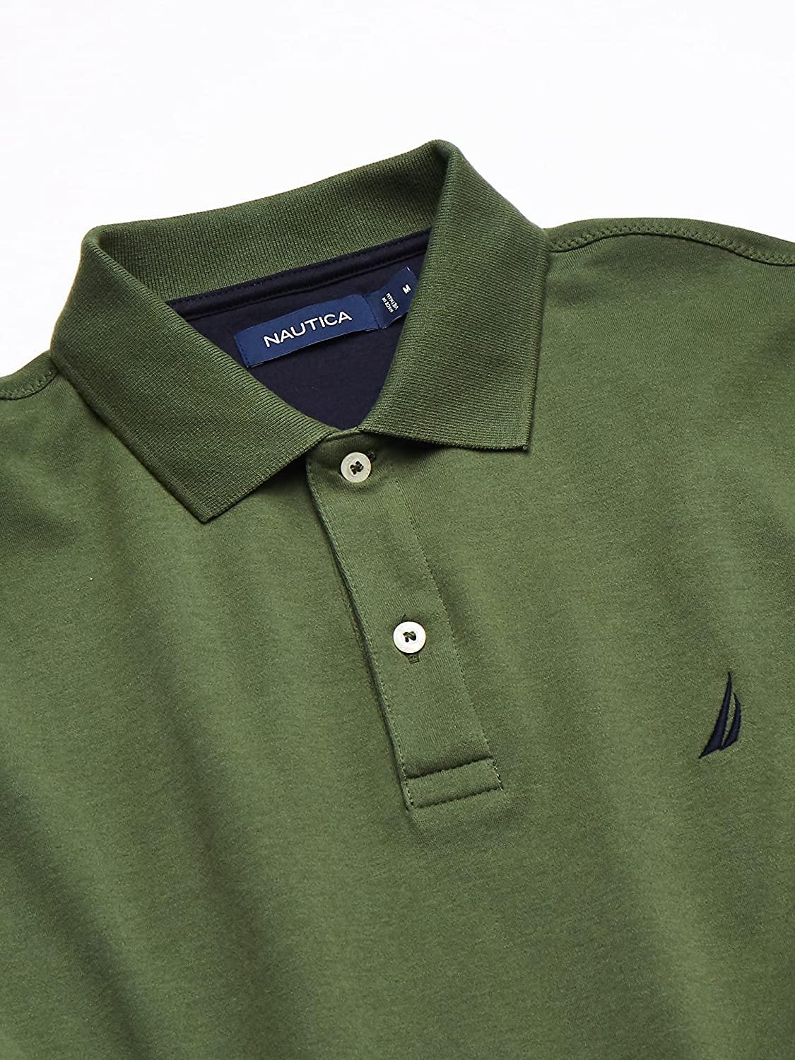 Nautica Men's Classic Fit Short Sleeve Solid Soft Cotton Polo Shirt - JOY2ESpree