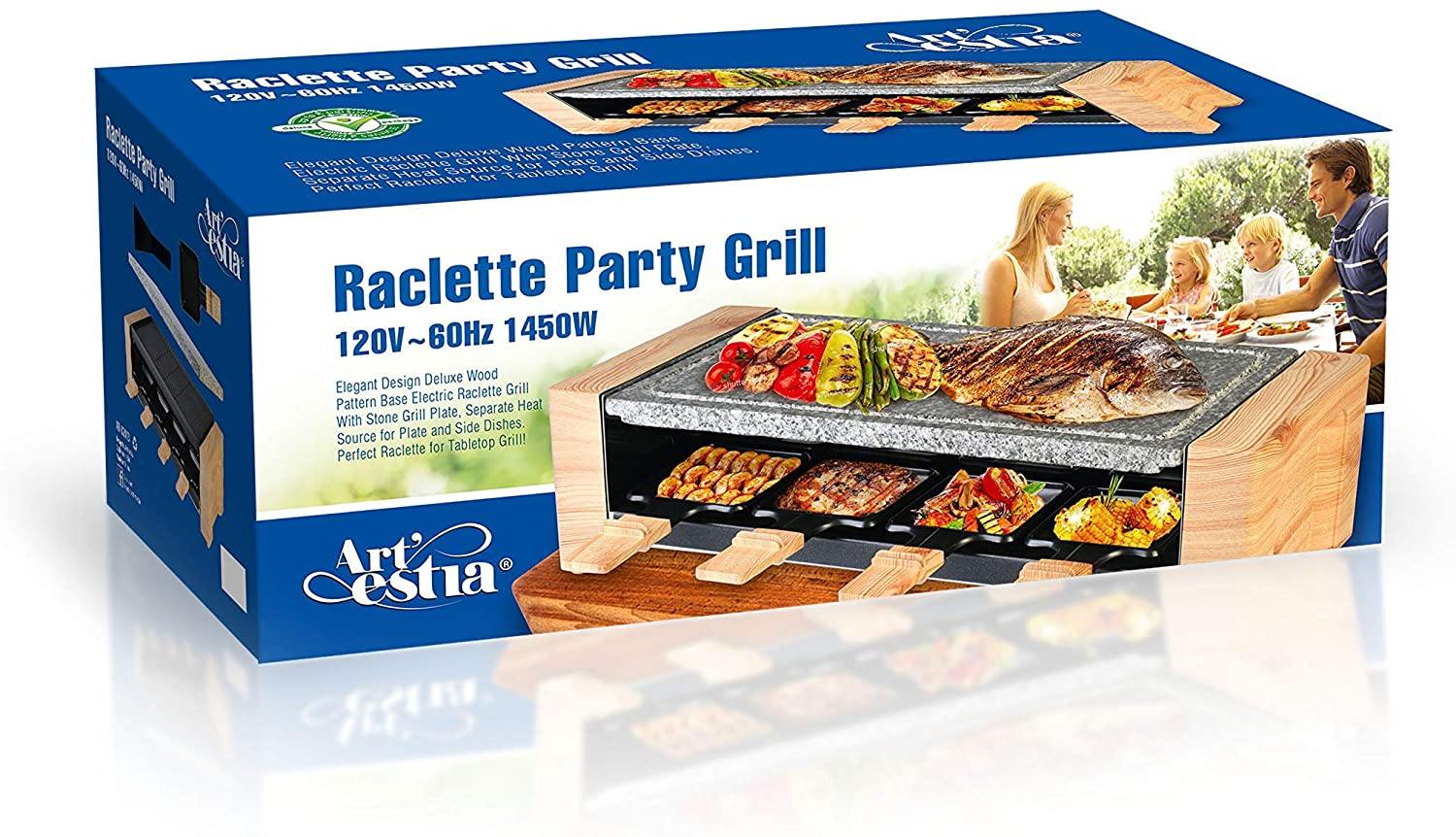 Artestia Electric Raclette Table Grill, Korean Bbq Grill, Raclette Grill 1450W Removable 2-In-1 with Grill Stone - JOY2ESpree