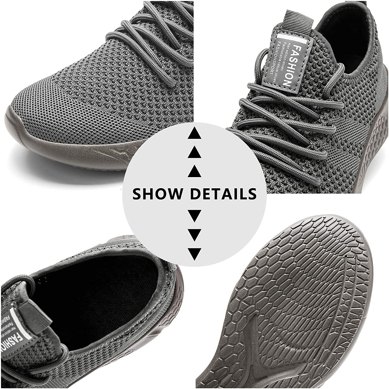 Damyuan Men's Sport Gym Running Shoes Walking Shoes Casual Lace Up Lightweight