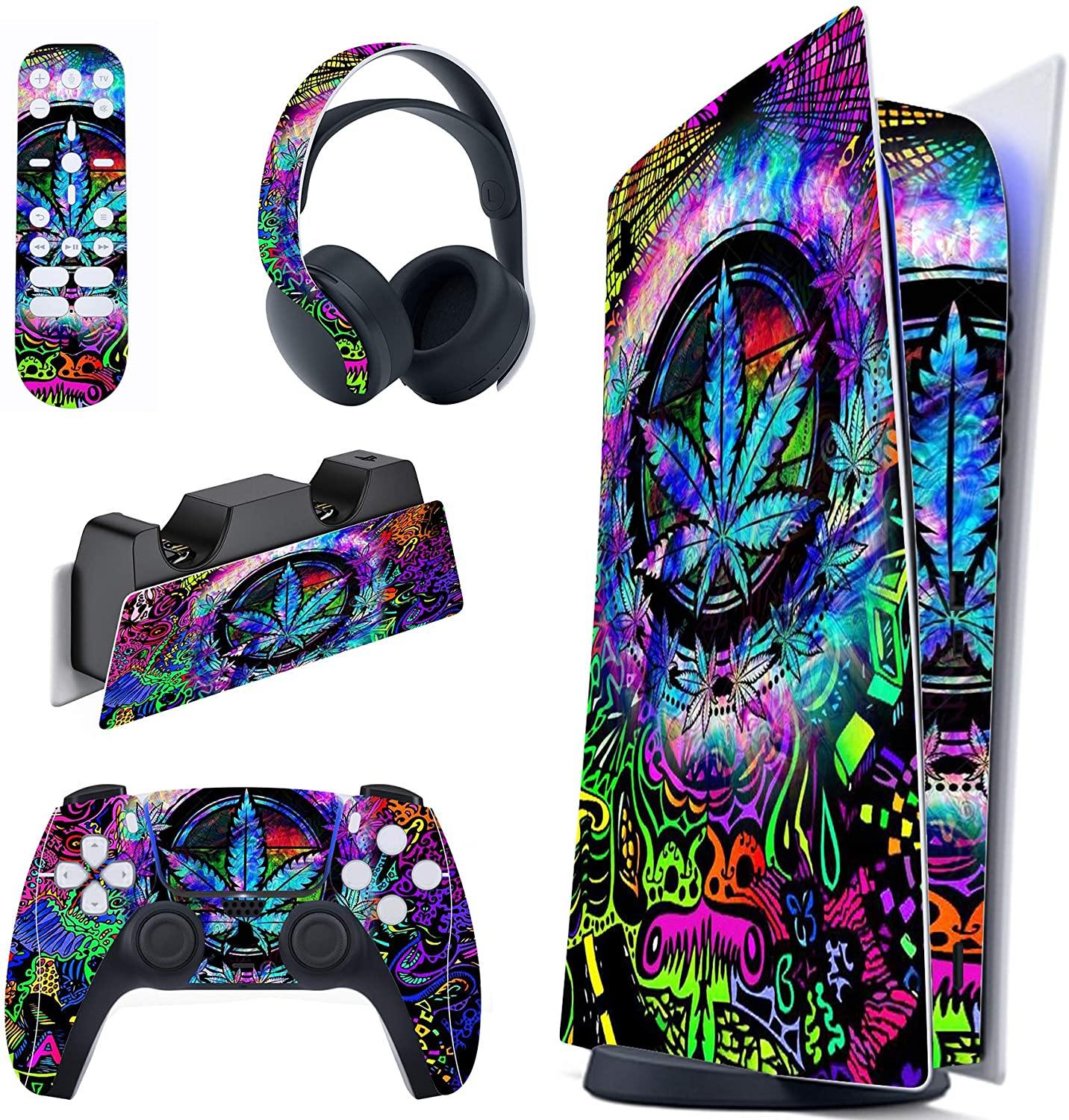 PlayVital Blue Nebula Full Set Skin Decal for PS5 Console Digital Edition - JOY2ESpree