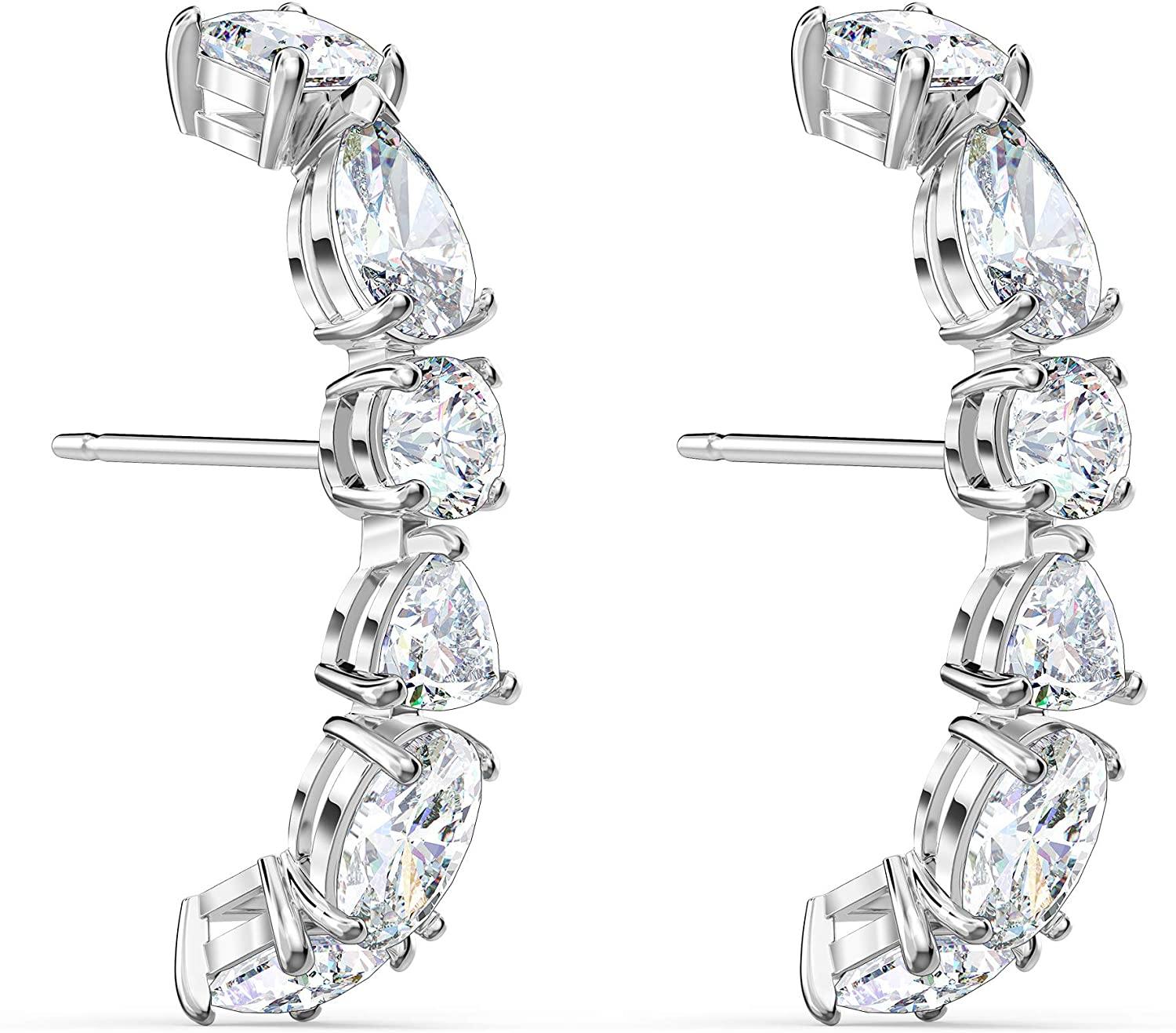 SWAROVSKI Women's Tennis Deluxe Jewelry Collection, Rhodium Finish, Rose Gold Tone Finish, Clear Crystals - JOY2ESpree
