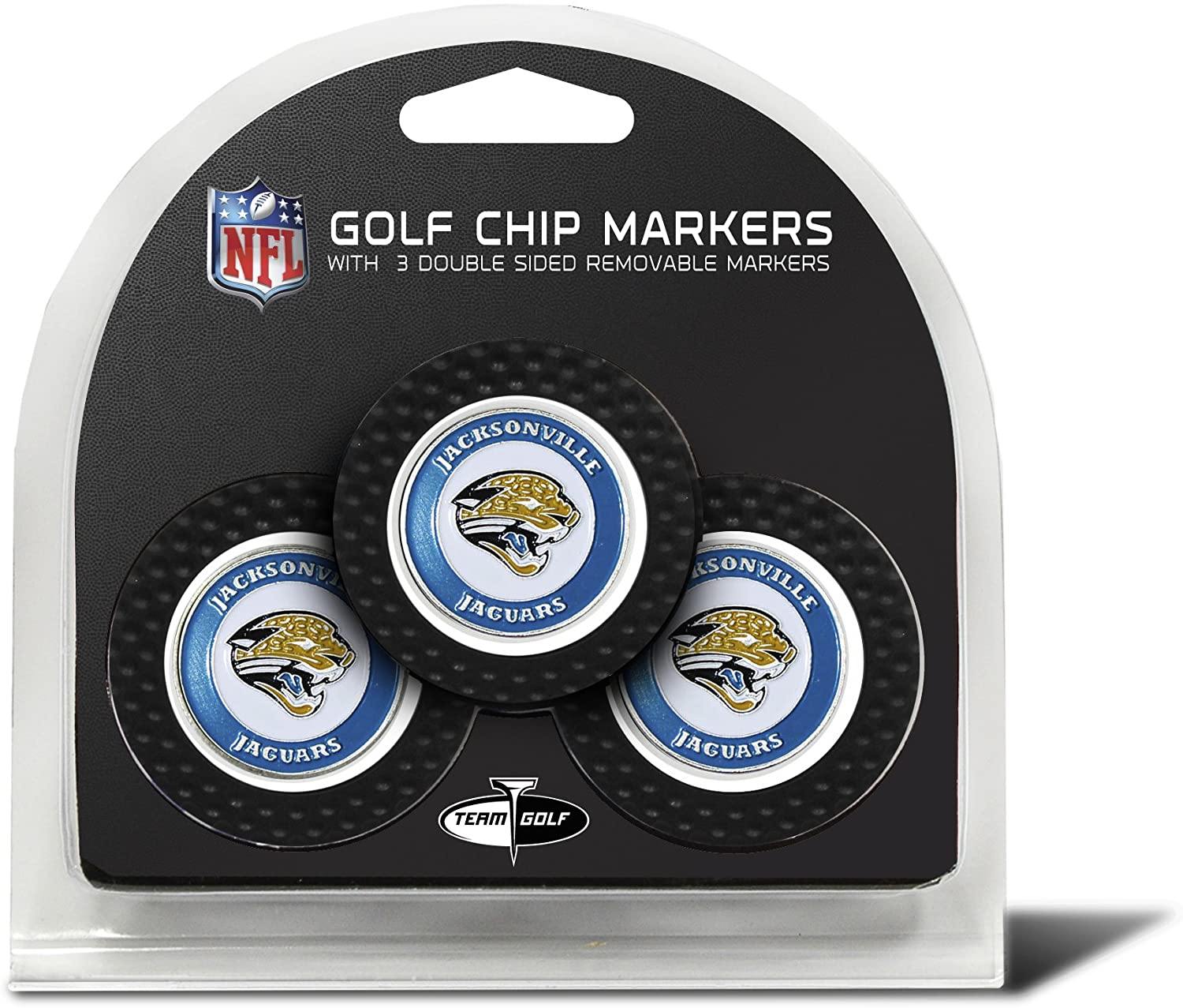 Team Golf NFL Golf Chip Ball Markers (3 Count), Poker Chip Size with Pop Out Smaller Double-Sided Enamel Markers - JOY2ESpree