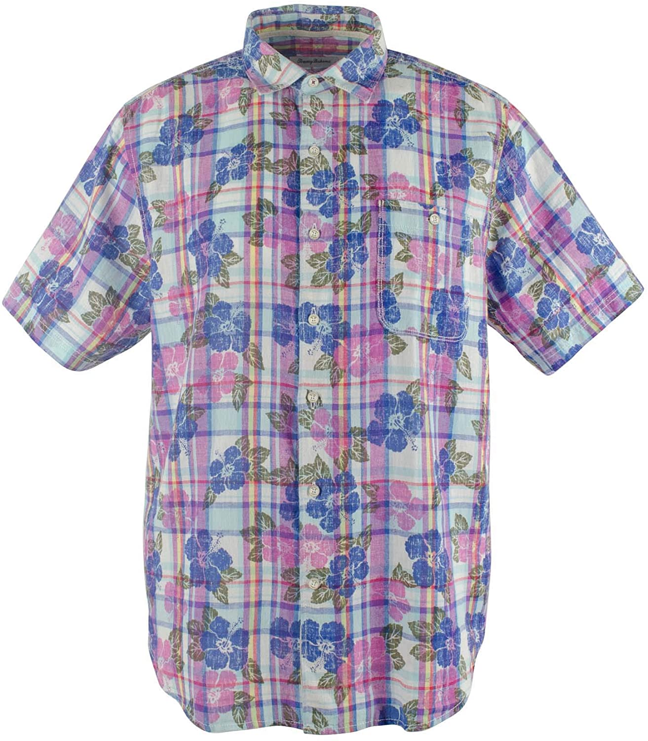 Tommy Bahama Pastino Plaid Linen Blend Camp Shirt