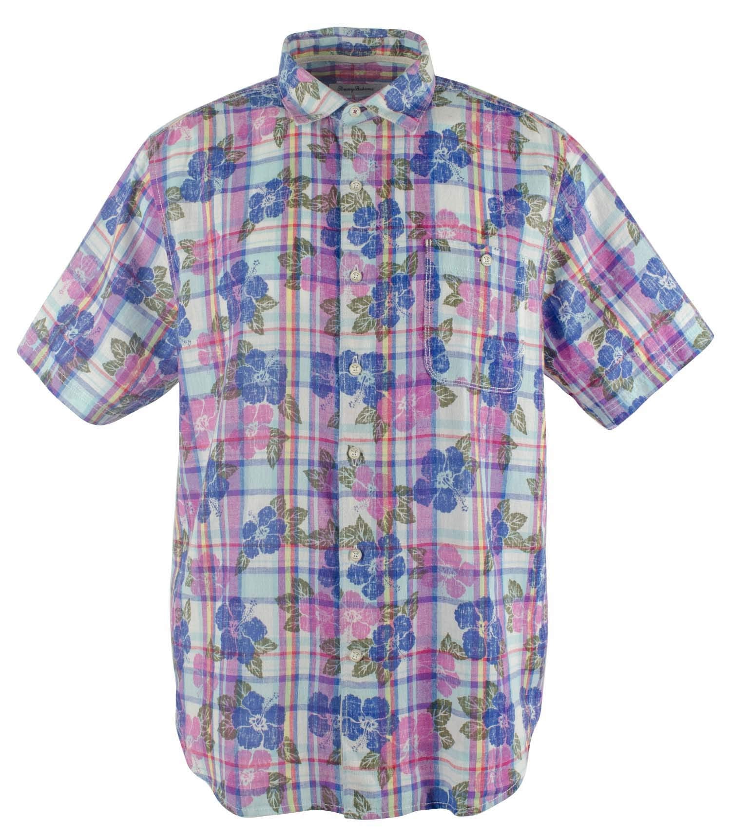 Tommy Bahama Pastino Plaid Linen Blend Camp Shirt