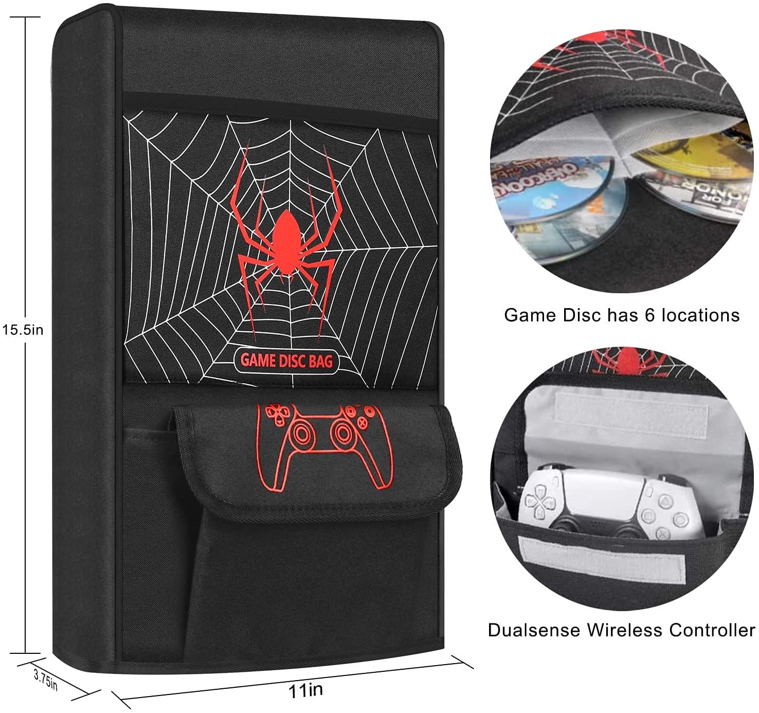 Esimen Sleeve Protective Case Dust Cover for PS5 Console /Playstation 5 Digital Edition ,PS5 Controller Cover Compatible with 12 Game Disc Pockets - JOY2ESpree