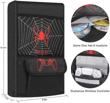 
                        
                          Load image into Gallery viewer, Esimen Sleeve Protective Case Dust Cover for PS5 Console /Playstation 5 Digital Edition ,PS5 Controller Cover Compatible with 12 Game Disc Pockets - JOY2ESpree
                        
                      
