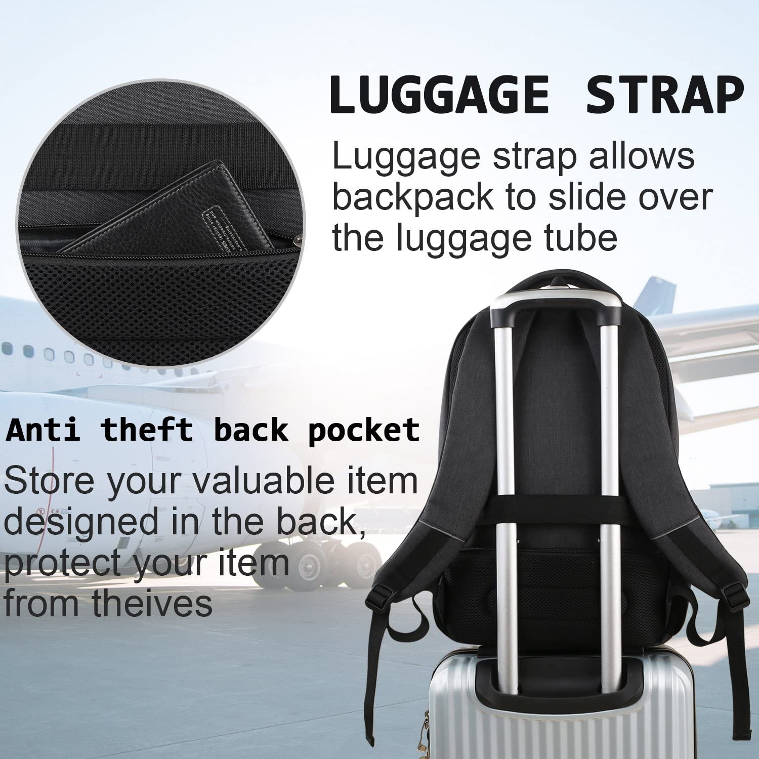 Laptop Backpack,Business Travel Anti Theft Slim Durable Laptops Backpack with USB Charging Port