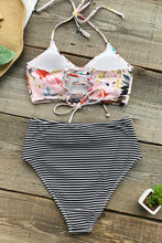
                        
                          Cargar imagen en el visor de la galería, CUPSHE Women’s Bikini Swimsuit Floral Print Halter Lace Up Two Piece Bathing Suit
                        
                      