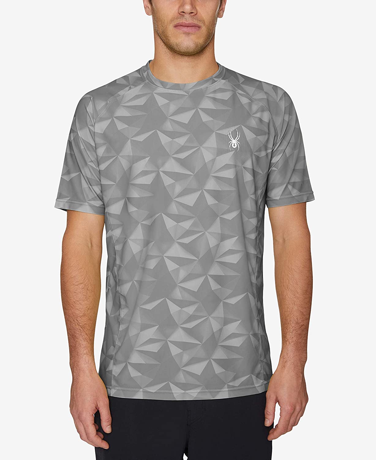 Spyder Men's Hydro Stretch Swim T-Shirt - Quick Dry Short Sleeve Rash Guard Tee