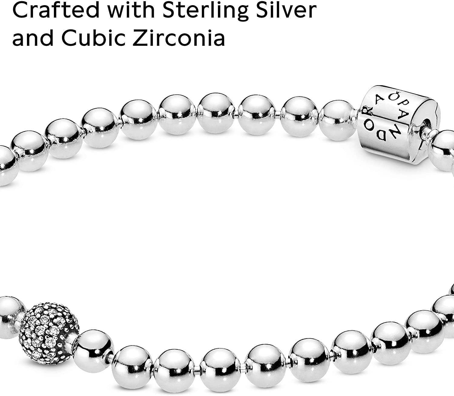 Pandora Jewelry Beads and Pave Cubic Zirconia Bracelet in Sterling Silver - JOY2ESpree