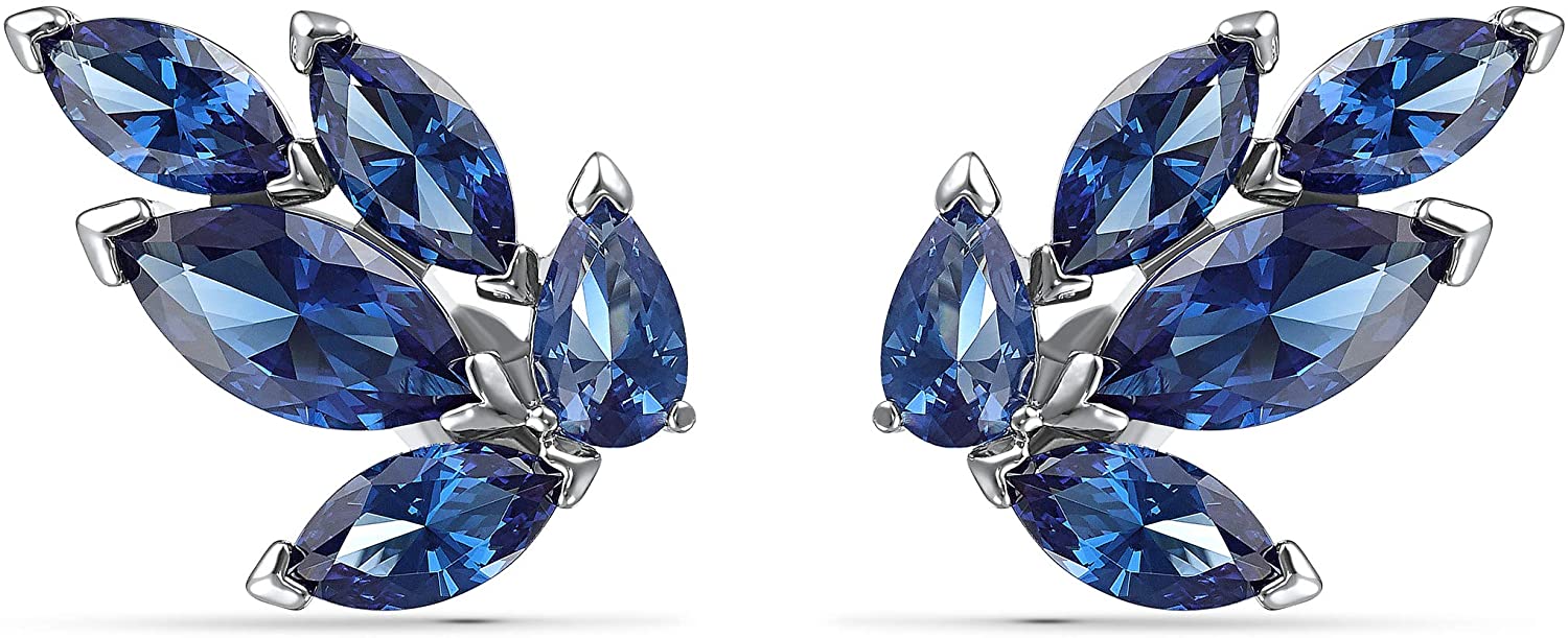 Swarovski Women's Louison Jewelry Collection, Rhodium Finish, Blue Crystals, Clear Crystals - JOY2ESpree