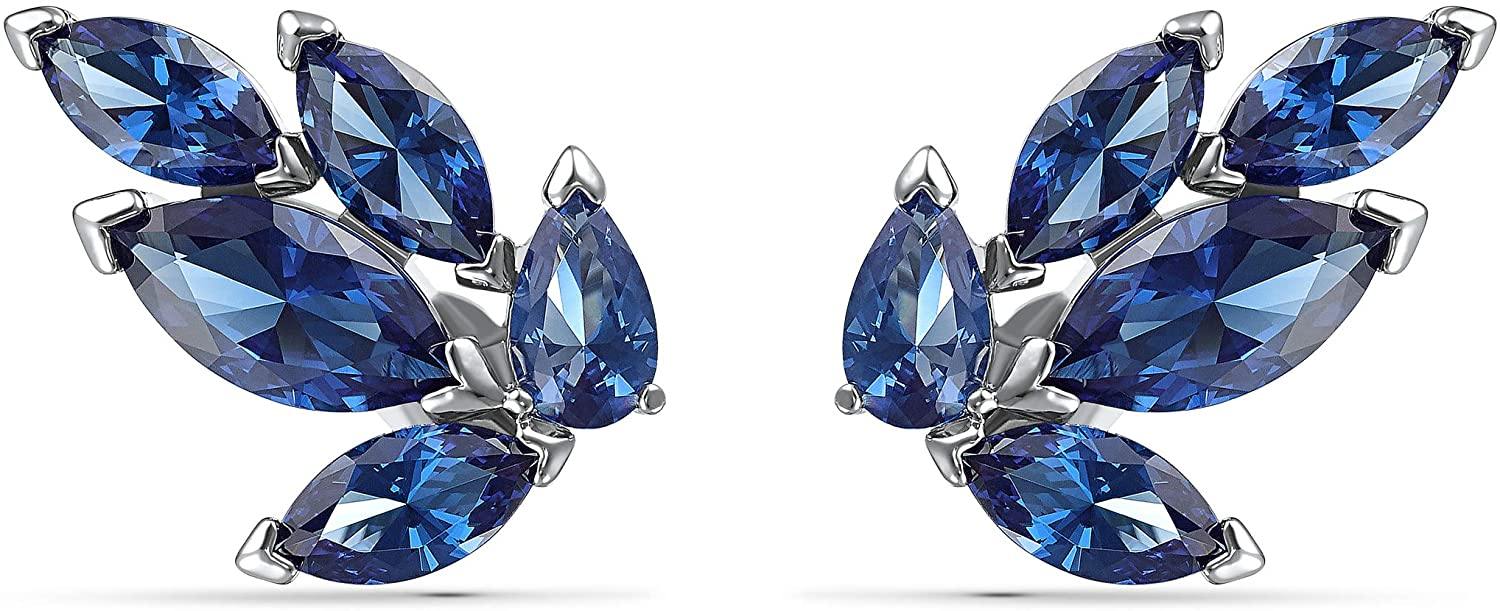 Swarovski Women's Louison Jewelry Collection, Rhodium Finish, Blue Crystals, Clear Crystals - JOY2ESpree