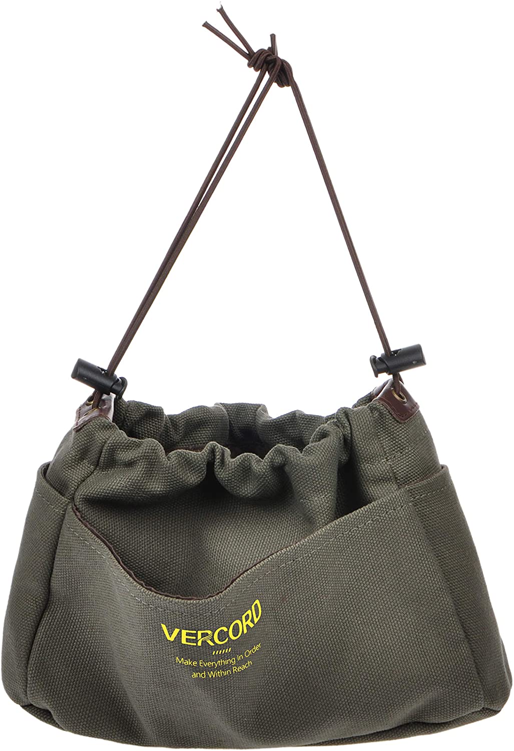 Vercord Canvas Handbag Organizers, Sturdy Purse Insert Organizer Bag in Bag, 10 Pockets Beige Small