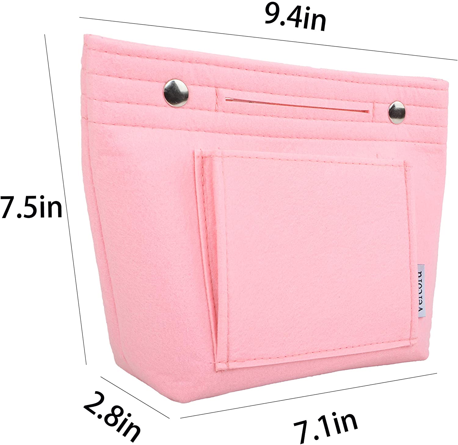 Vercord Felt Tote Handbag Purse Pocketbook Organizer Insert Divider Shaper Bag in Bag
