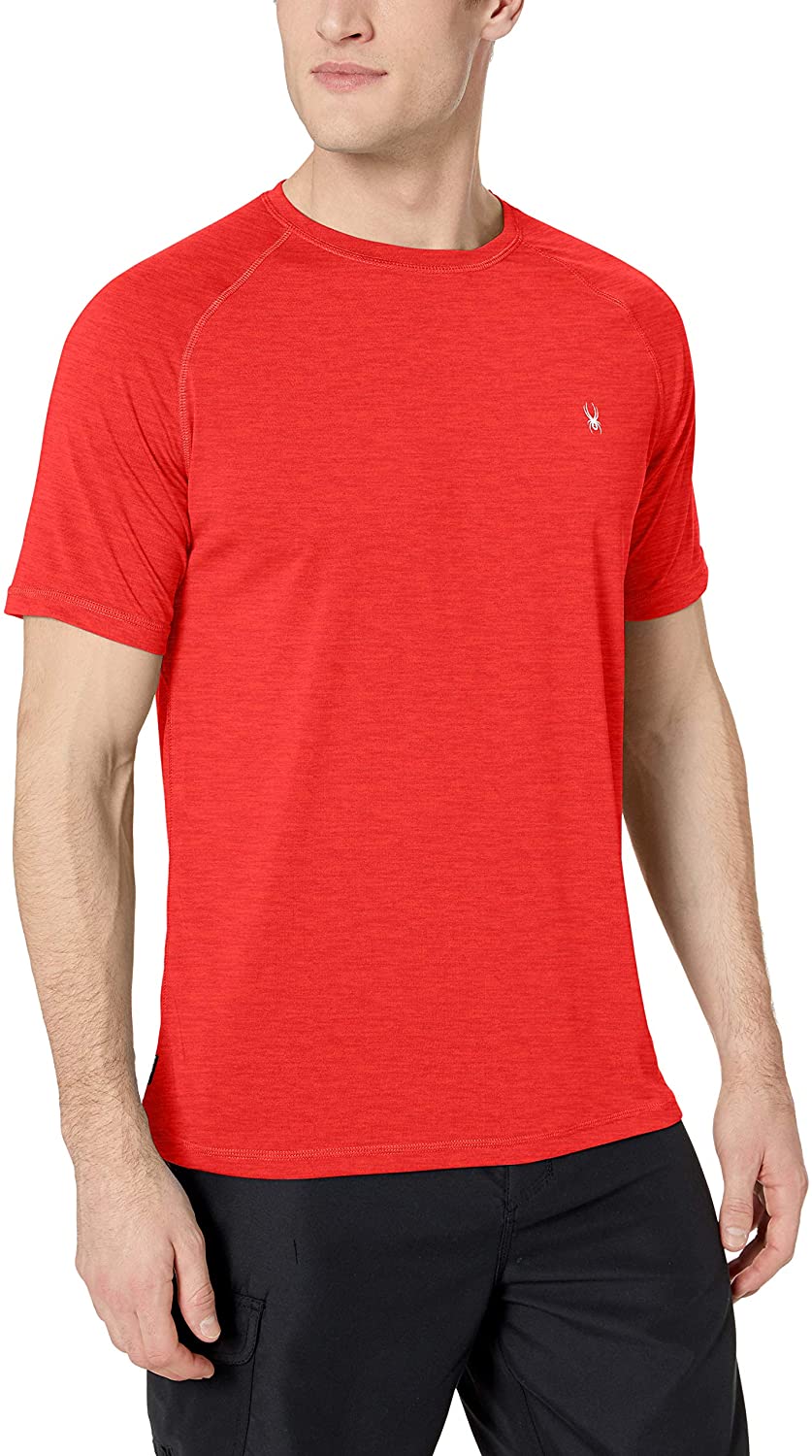 Spyder Men's Hydro Stretch Swim T-Shirt - Quick Dry Short Sleeve Rash Guard Tee