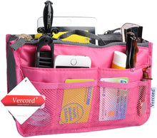 
                        
                          Load image into Gallery viewer, Vercord Purse Organizer Insert for Handbags Bag Organizers Inside Tote Pocketbook Women Nurse Nylon 13 Pockets Black Medium
                        
                      