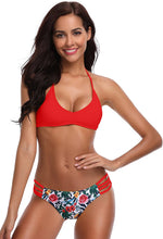 
                        
                          画像をギャラリービューアに読み込む, SHEKINI Women's Floral Printing Cutout Strappy Halter Swimsuits Bikini Suits
                        
                      