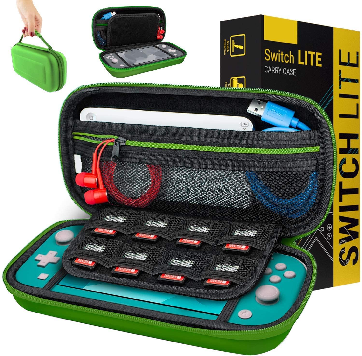 Orzly Case for Nintendo Switch Lite - Portable Travel Carry Case with Storage for Switch Lite Games & Accessories [Turquoise Blue Edition] - JOY2ESpree