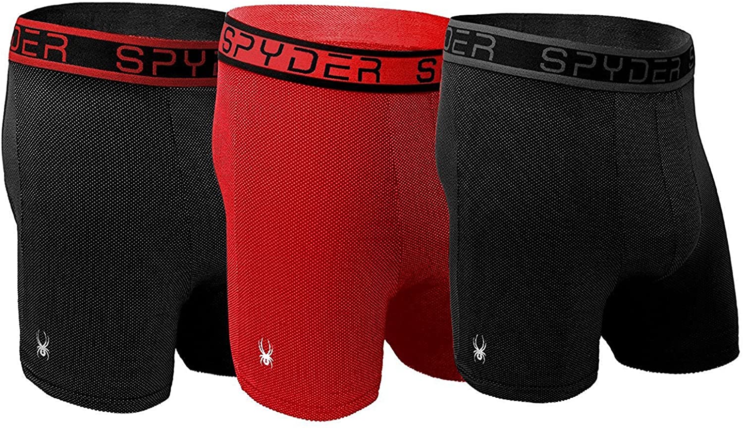 Spyder Performance Mesh Mens Boxer Briefs Sports Underwear 3 Pack for Men