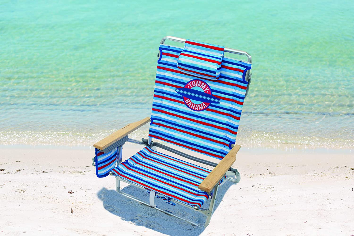 Tommy Bahama 5-Position Classic Lay Flat Folding Backpack Beach Chair