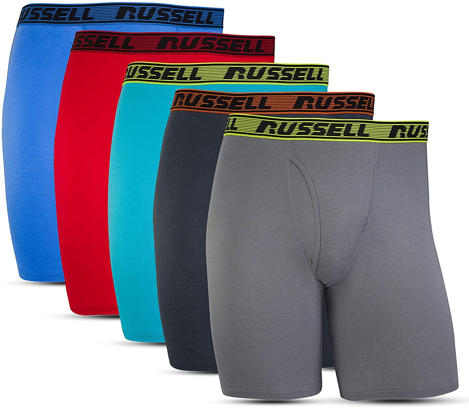 Russell Athletic Men's All Day Comfort Boxer Briefs (5 Pack)