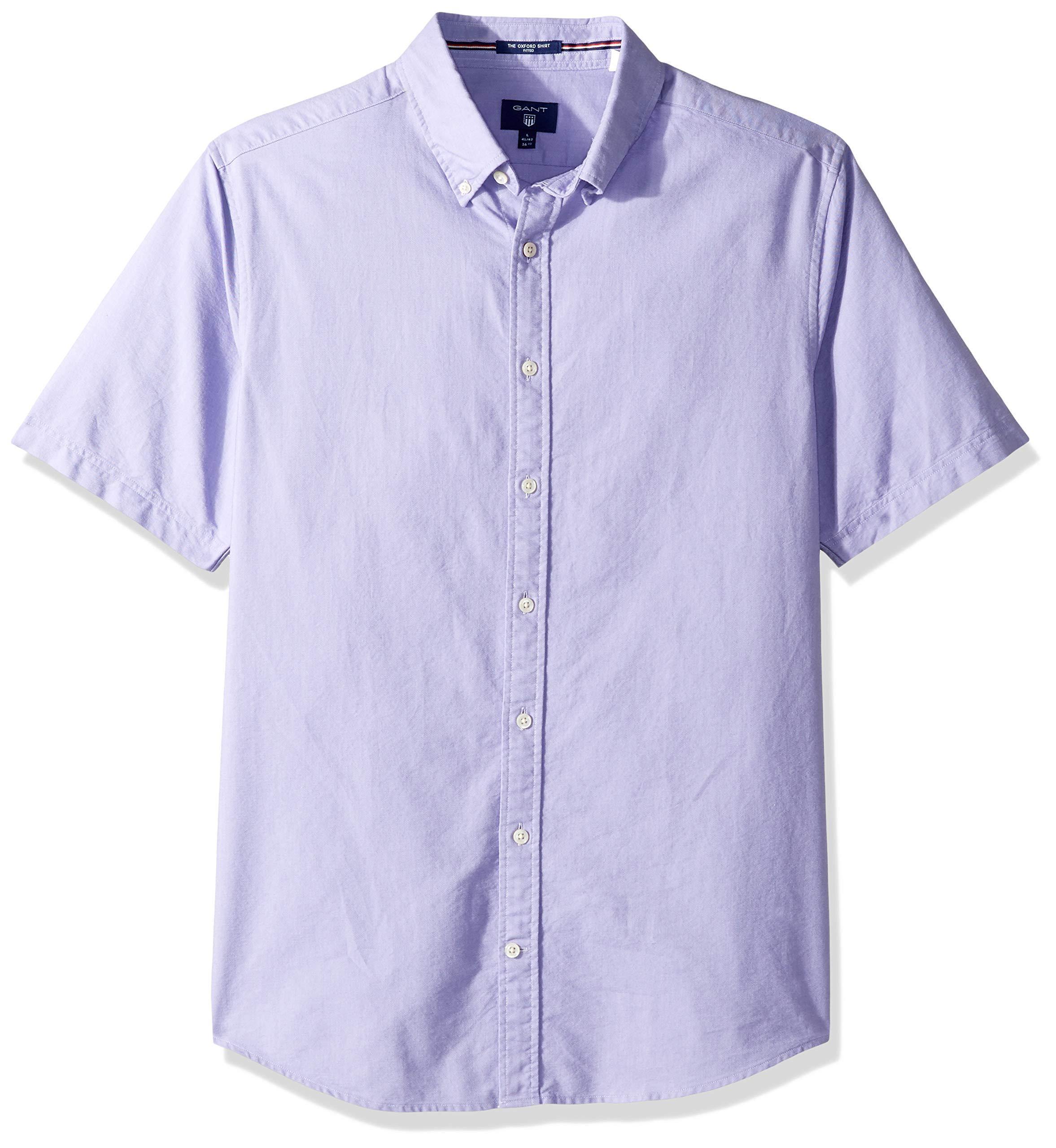 GANT Men's The Fitted Oxford Short Sleeved Shirt - JOY2ESpree