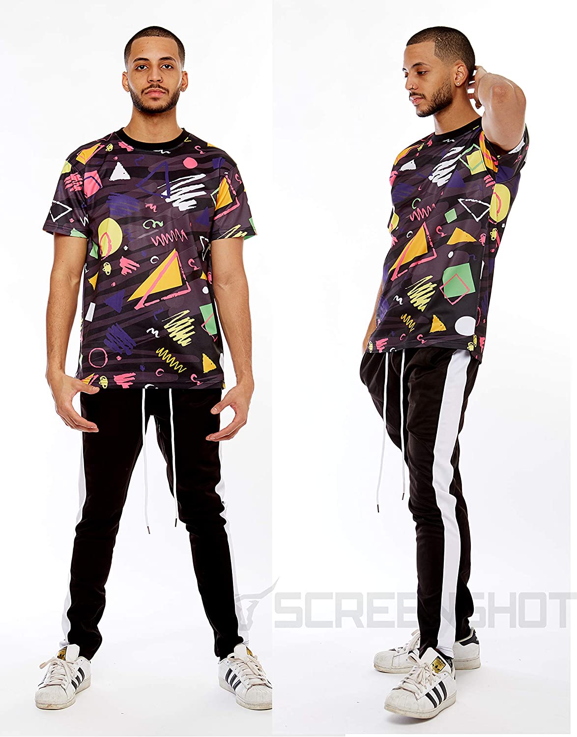 Screenshotbrand Mens Hip Hop Premium Slim Fit Track Pants