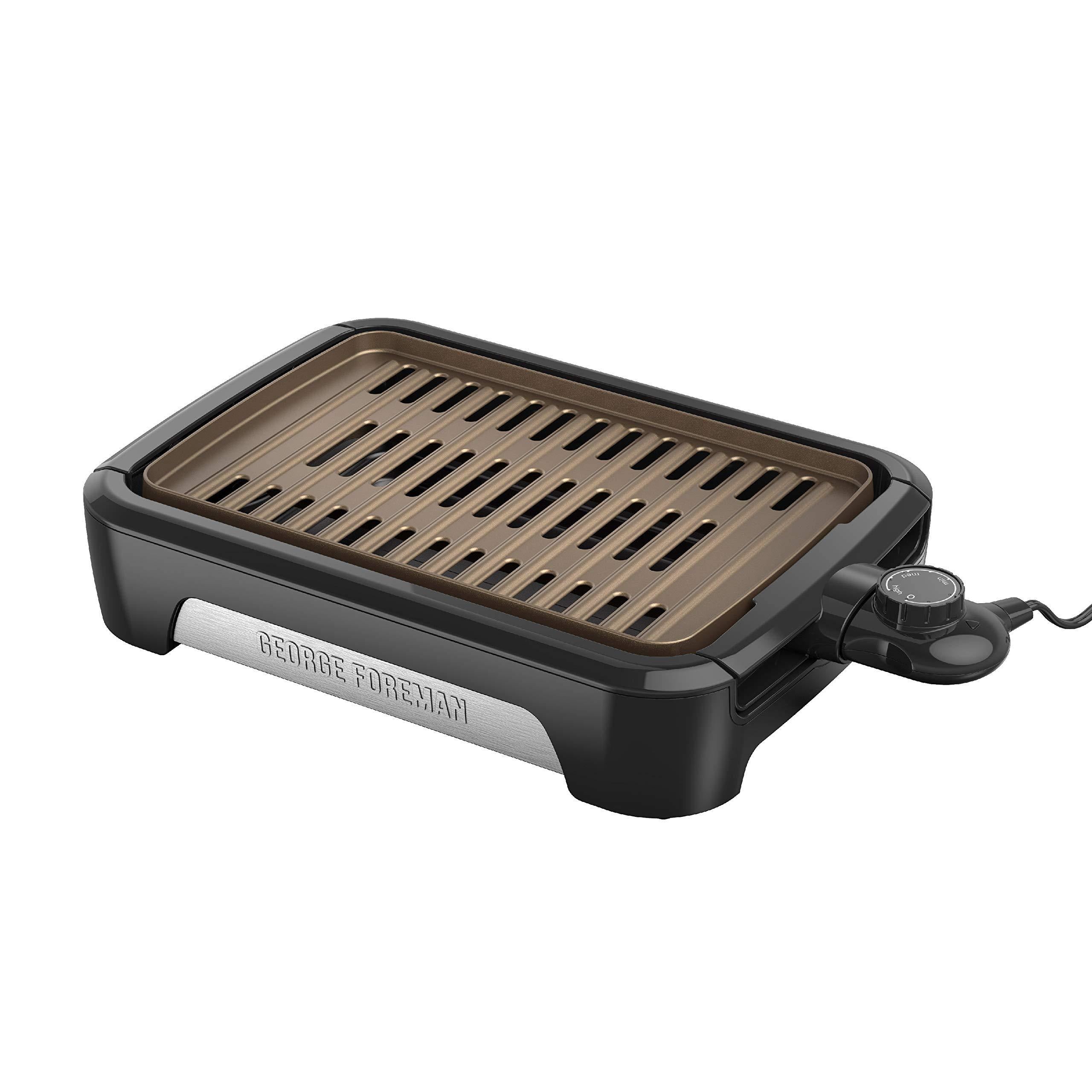 George Foreman GFS0090SB Open Grate Smokeless Grill, Black, Family Size - JOY2ESpree
