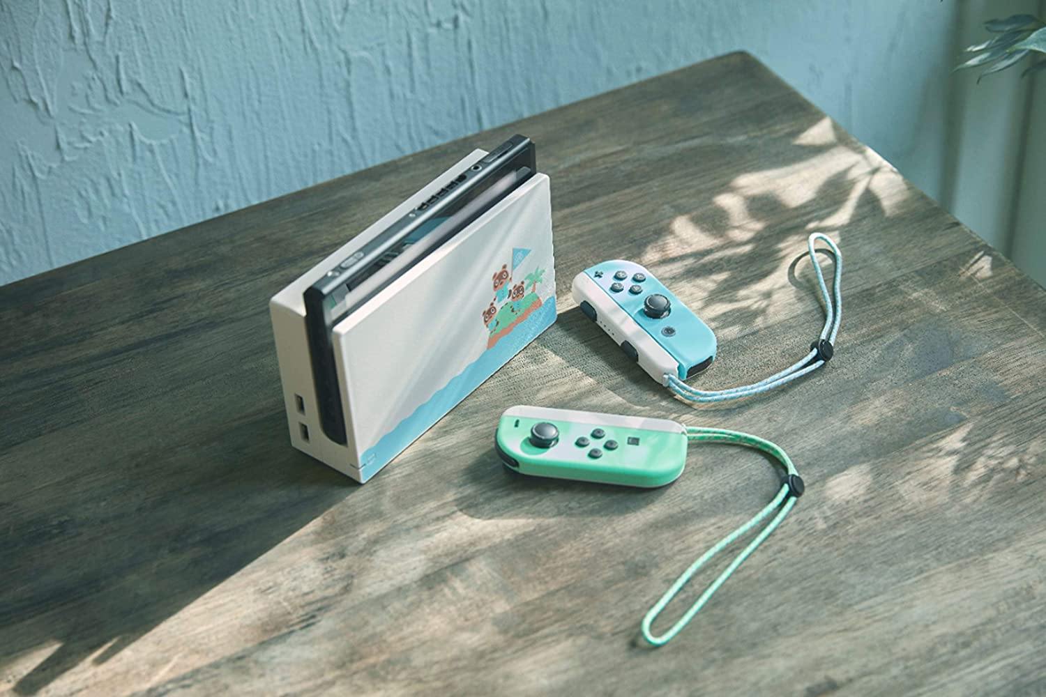 Newest Nintendo Switch Animal Crossing: New Horizons Edition with Green and Blue Joy-Con - 6.2" Touchscreen Display - JOY2ESpree
