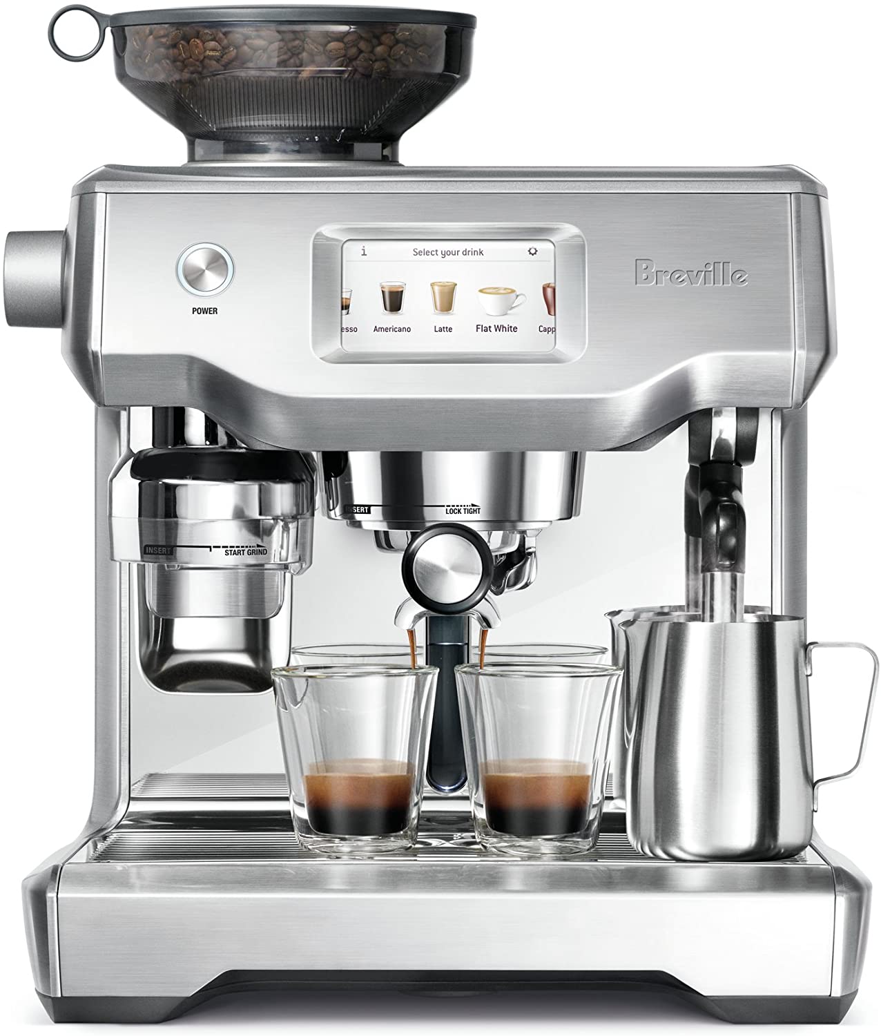 Breville BES990BSS Oracle Touch Fully Automatic Espresso Machine, Brushed Stainless Steel