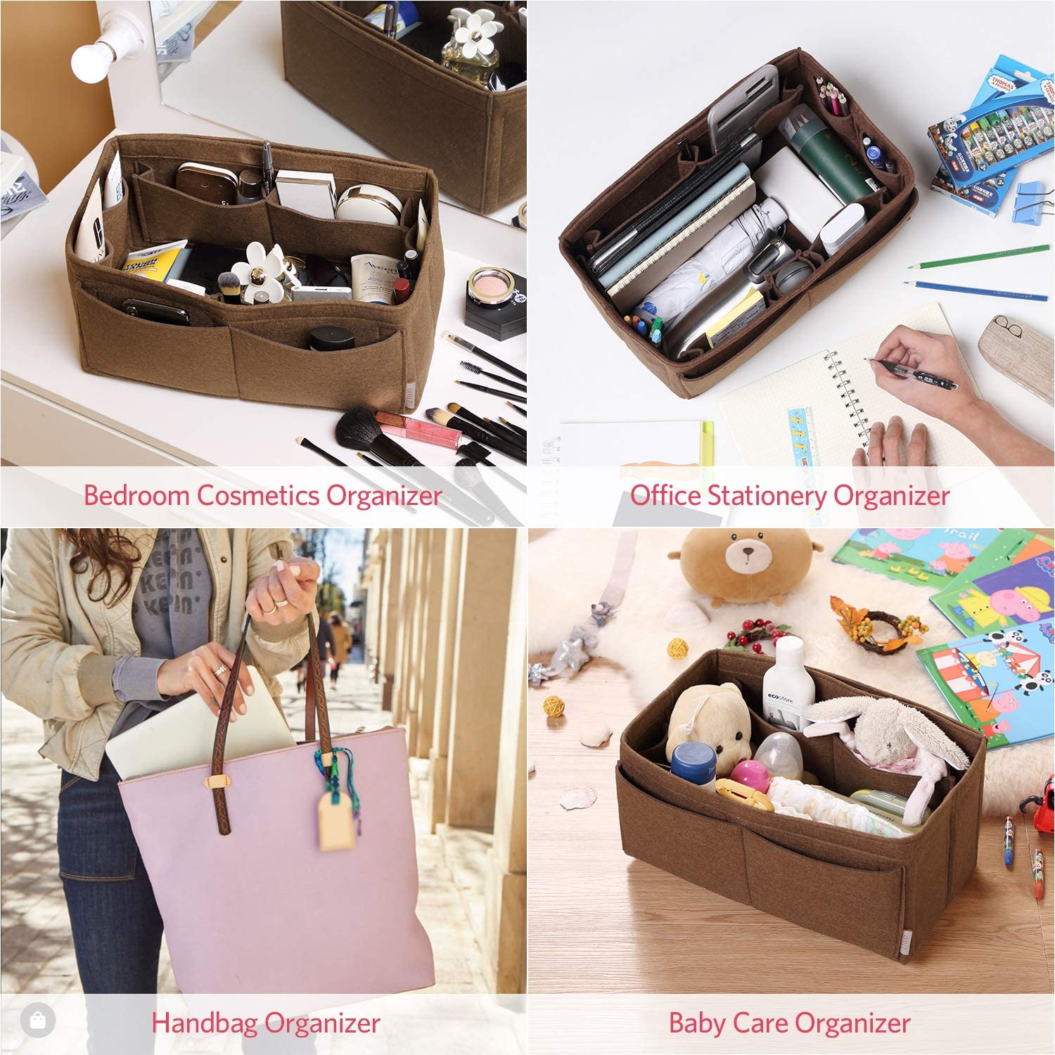 Felt Purse Organizer, Bag in Bag Organizer For Tote & Handbag Speedy Neverfull, Medium Large Extra Large