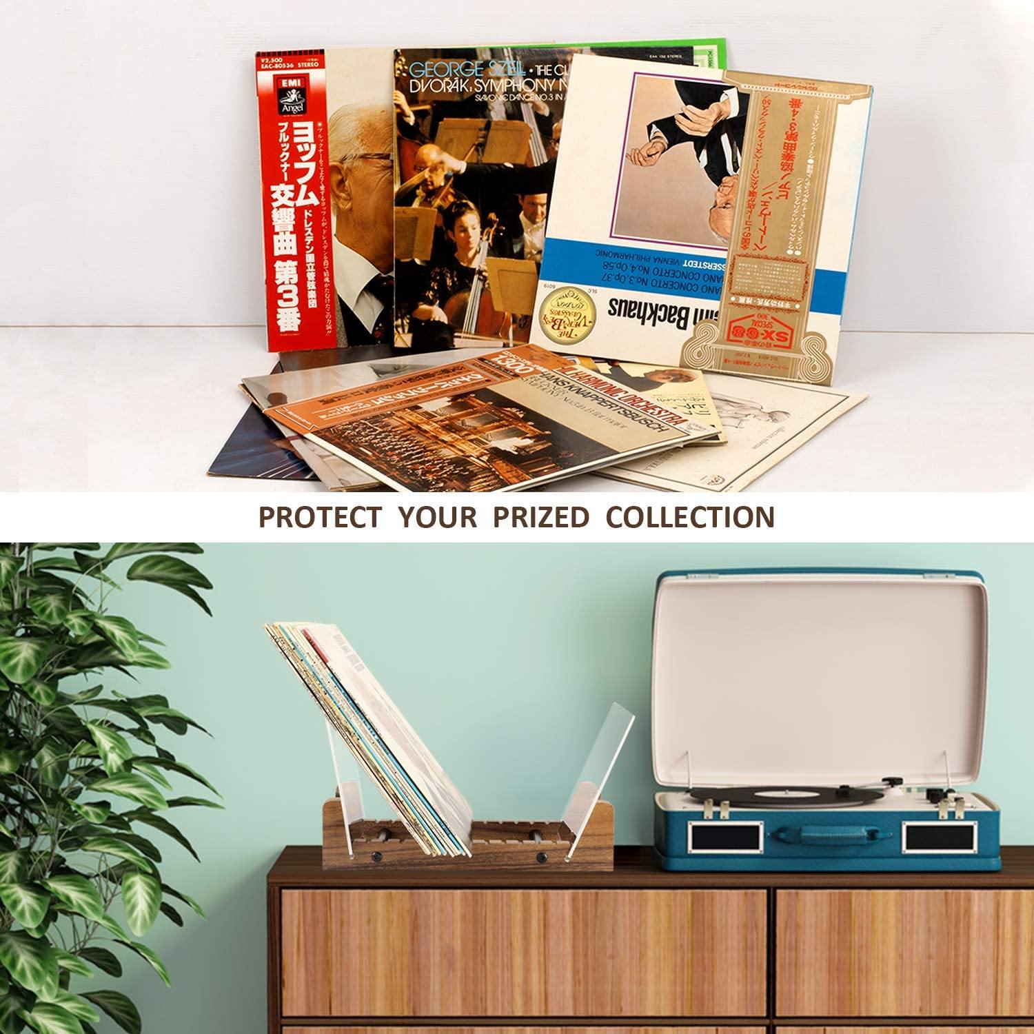 siemsove Vinyl Record Storage Holder-Showcase Your Favorite LPs - JOY2ESpree