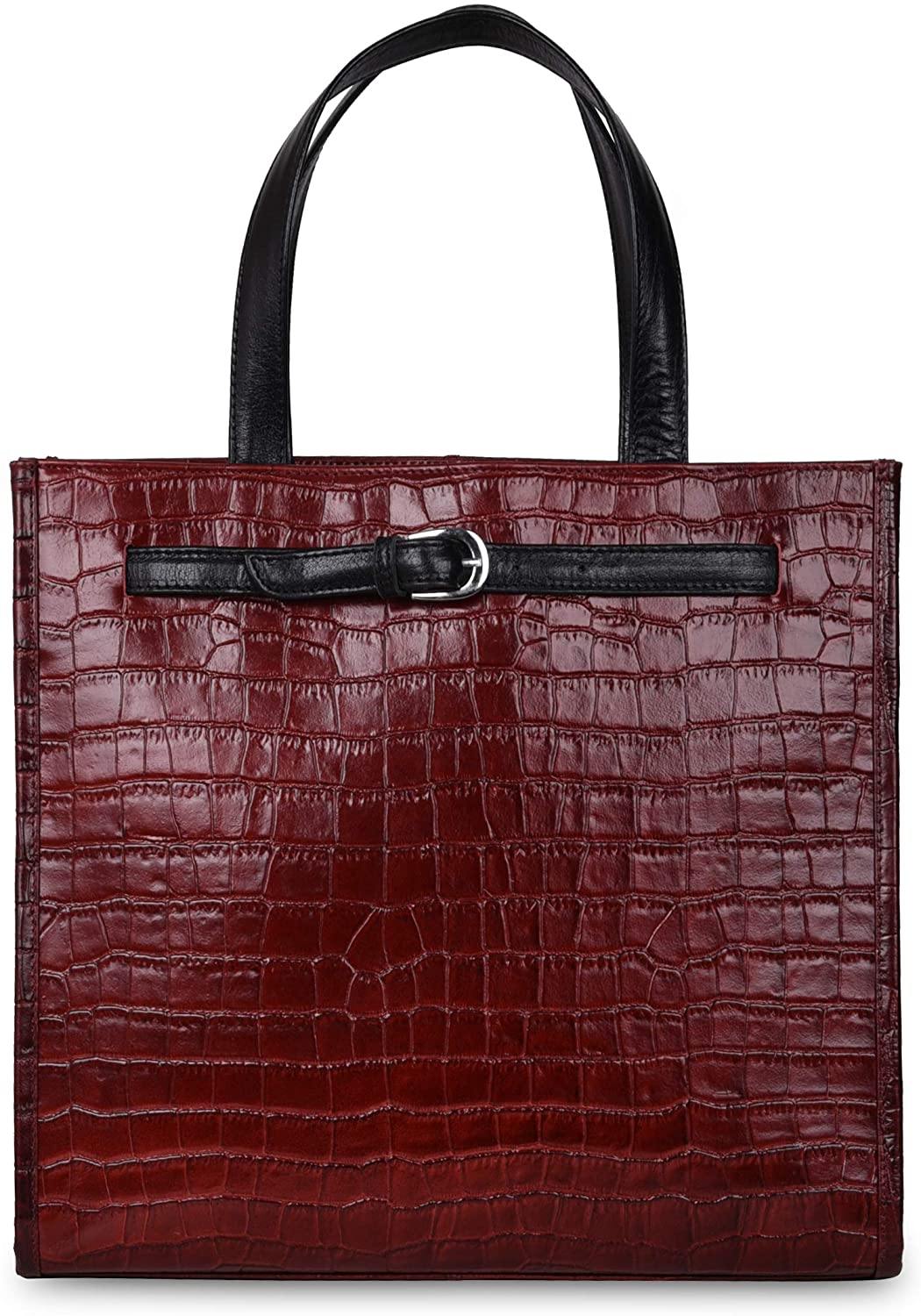 Antonio Valeria Emma Croco Print Leather Tote Bag For Women - JOY2ESpree