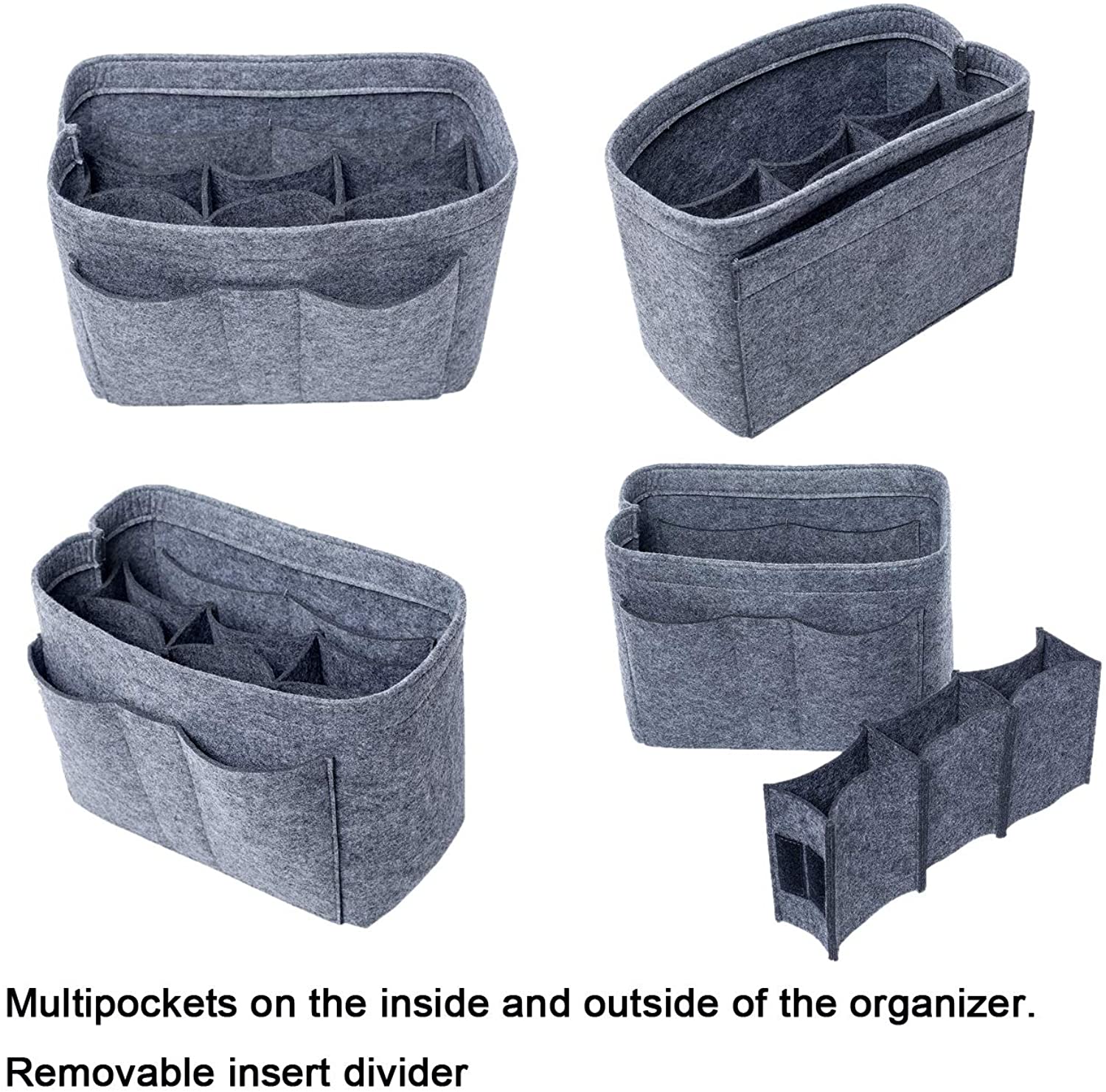 Purse Bag Organizer Insert with Lots of Different Size Spaces Divider Shaper for Speedy Shoulder Hobo Bag Keep Stuff Organized