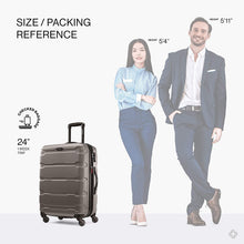 
                        
                          Load image into Gallery viewer, Samsonite Omni PC Hardside Expandable Luggage with Spinner Wheels, Black, Carry-On 20-Inch
                        
                      