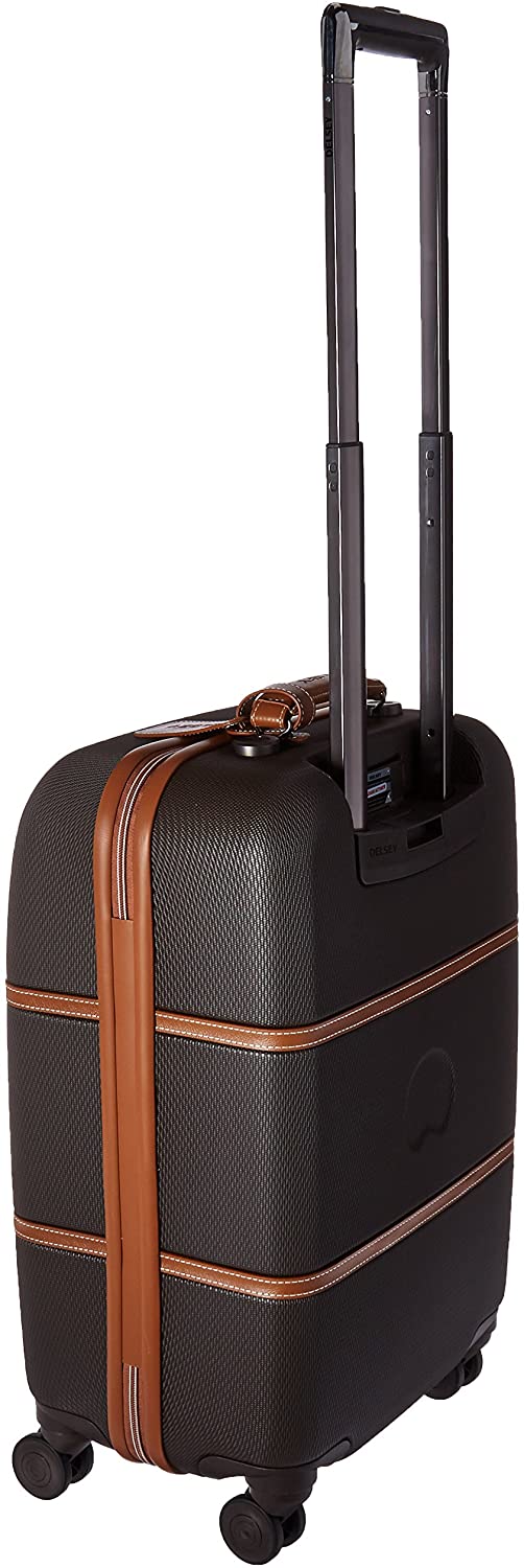DELSEY Paris Chatelet Hardside Luggage with Spinner Wheels, Chocolate Brown, Checked-Large 28 Inch, with Brake