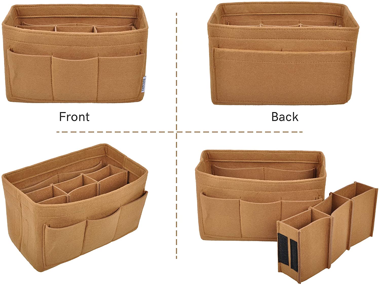Vercord Felt Purse Organizer Handbag Insert Liner Shaper Bag in Bags for Speedy Neverfull Tote
