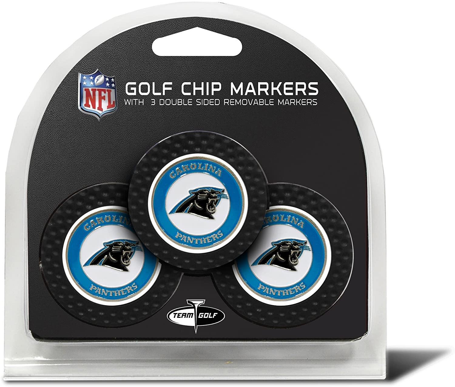 Team Golf NFL Golf Chip Ball Markers (3 Count), Poker Chip Size with Pop Out Smaller Double-Sided Enamel Markers - JOY2ESpree