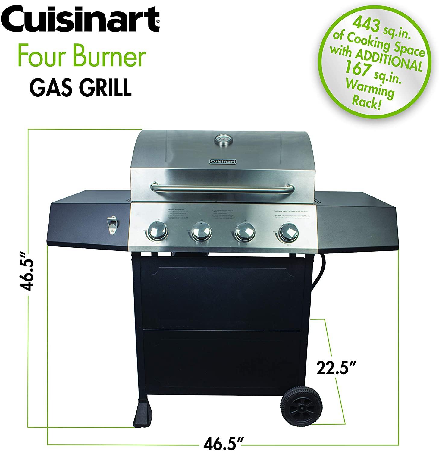 Cuisinart CGG-888 Grill Stainless Steel Lid 22-Inch Round Outdoor Flat Top Gas, 360° Griddle Cooking Center - JOY2ESpree