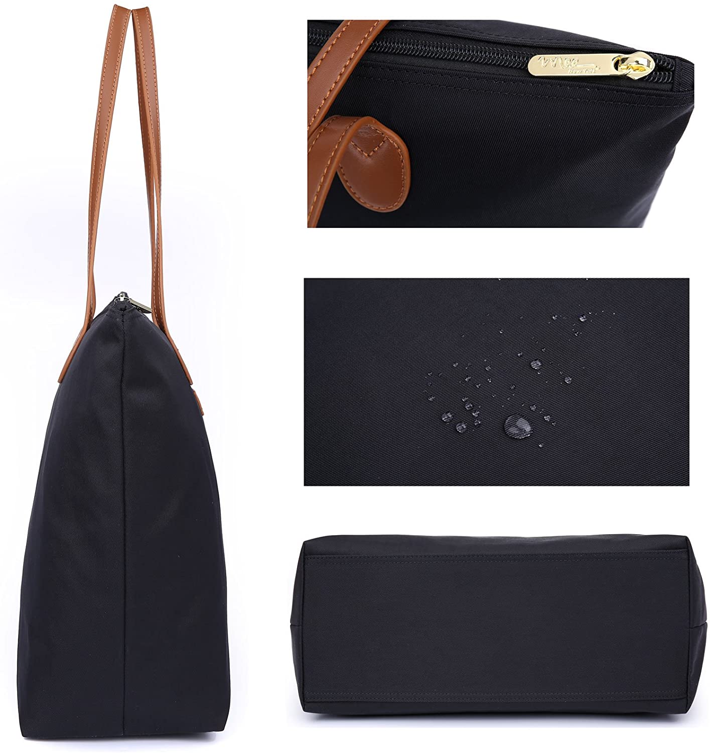 NNEE Water Resistant Light Weight Nylon Tote Bag Handbag