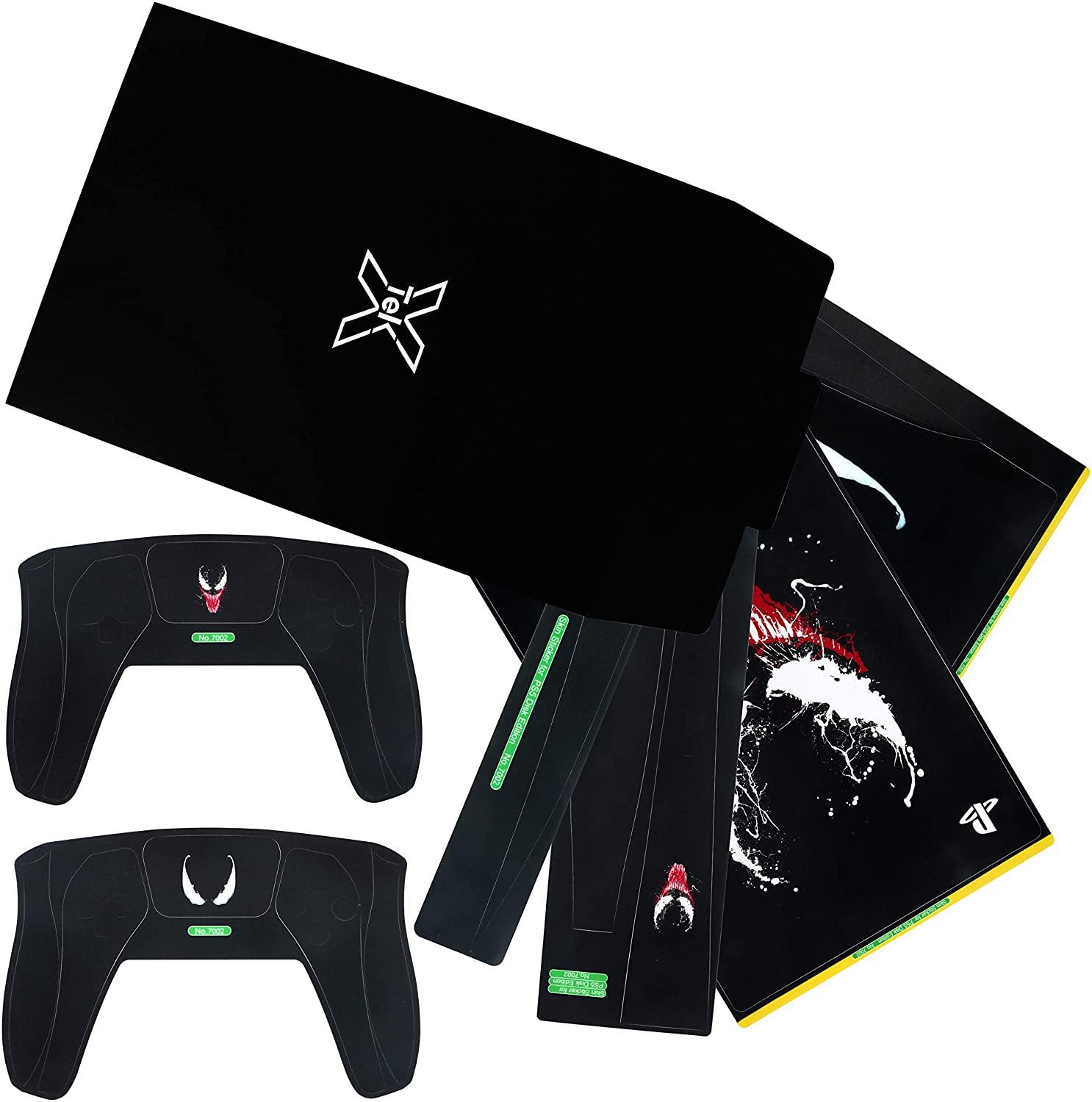 PS5 Console Skin and PS5 Controller Skins Set, Playstation 5 Skin Wrap Decal Sticker PS5 Digital Edition, Venom Decal Kit (Digital Edition) - JOY2ESpree