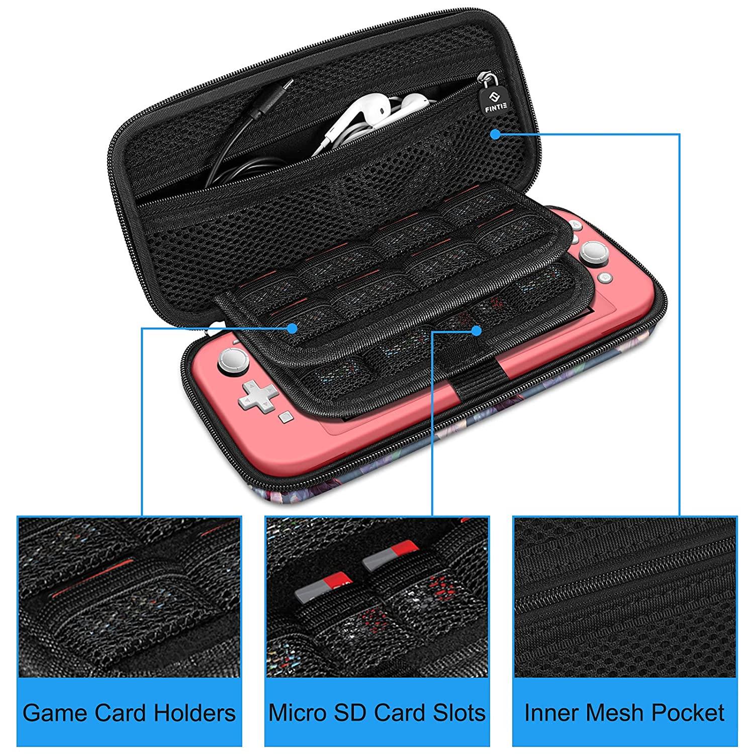 Fintie Carry Case for Nintendo Switch Lite 2019 - [Shockproof] Hard Shell Protective Cover Bag with 15 Game Card/2 Micro SD Card Slots - JOY2ESpree