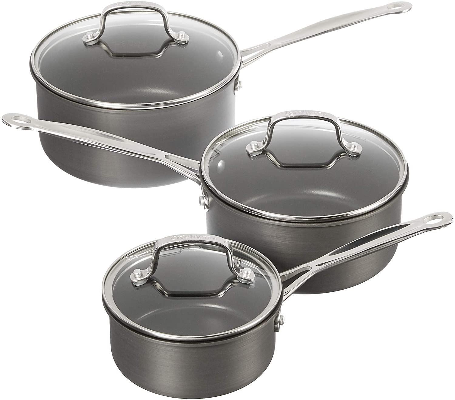 Cuisinart Chef's Classic Non-Stick Hard Anodized, 17 Piece Set, Black - JOY2ESpree