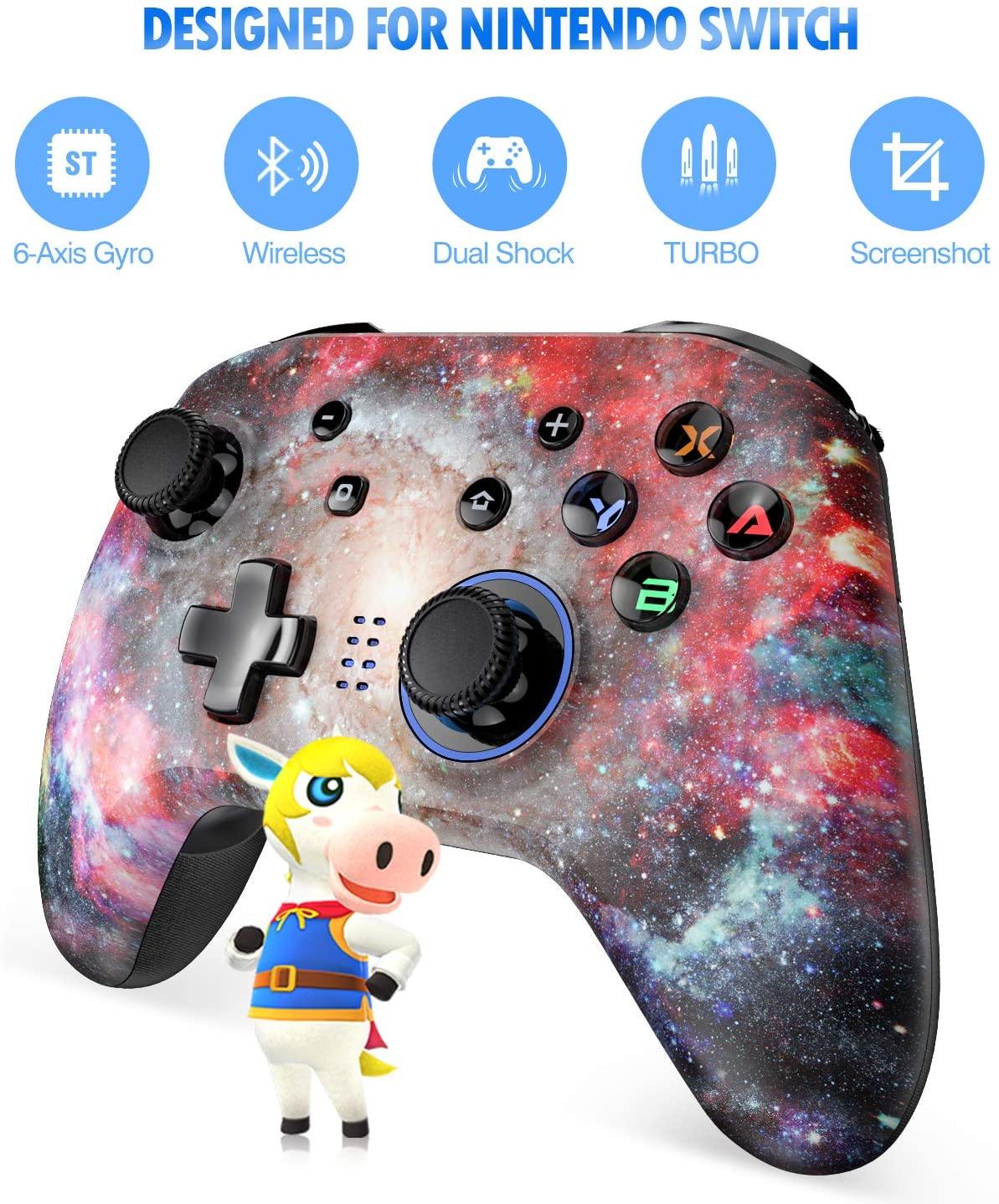 Wireless Controller for Nintendo Switch, Gamepad Joystick with Dual Vibration and Turbo for Switch, Pro, Windows XP/10/7/8/8.5 - JOY2ESpree
