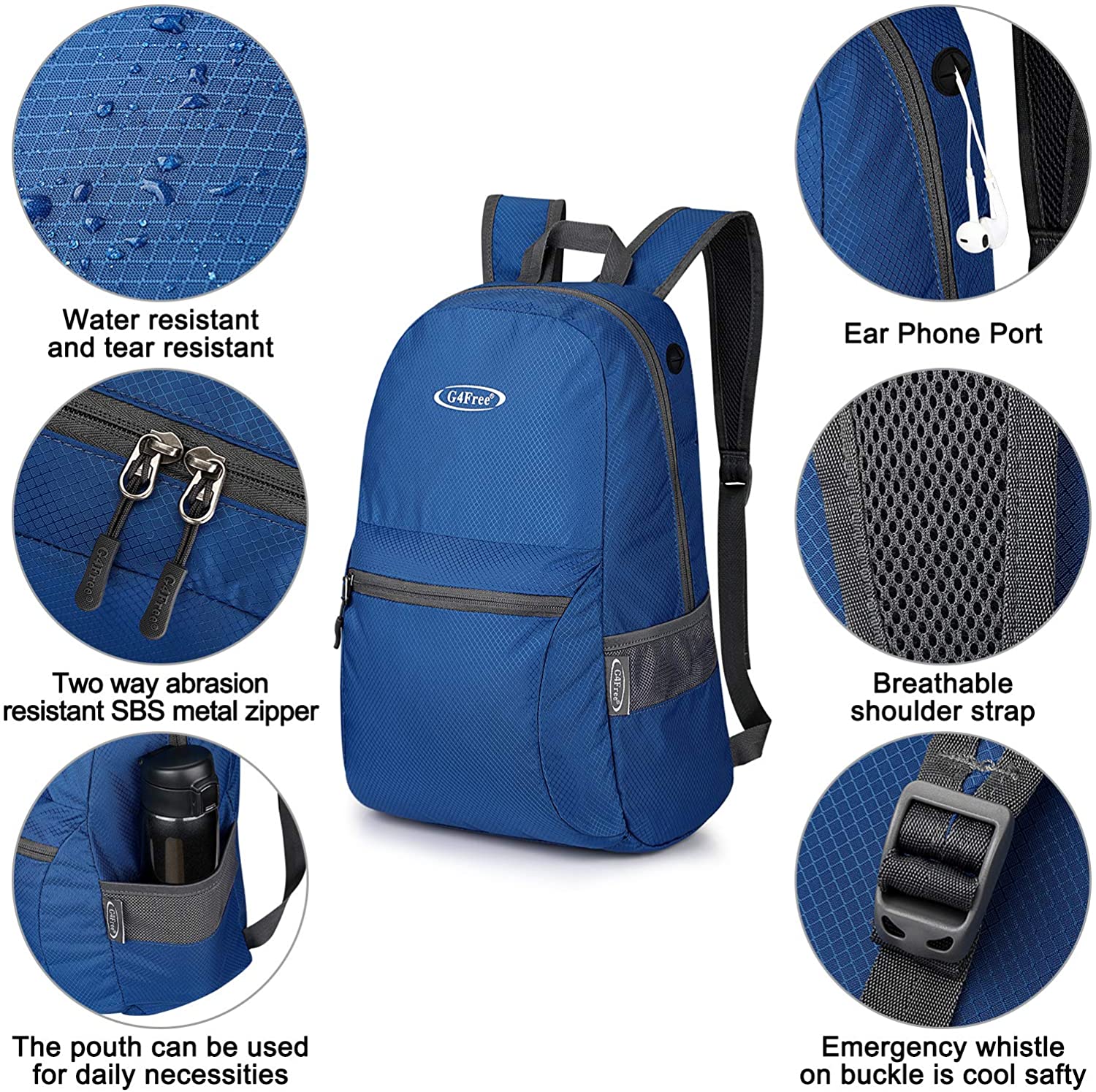 G4Free Ultra Lightweight Packable Backpack Travel Hiking Daypack Handy Foldable Water Resistant Camping Outdoor Backpack