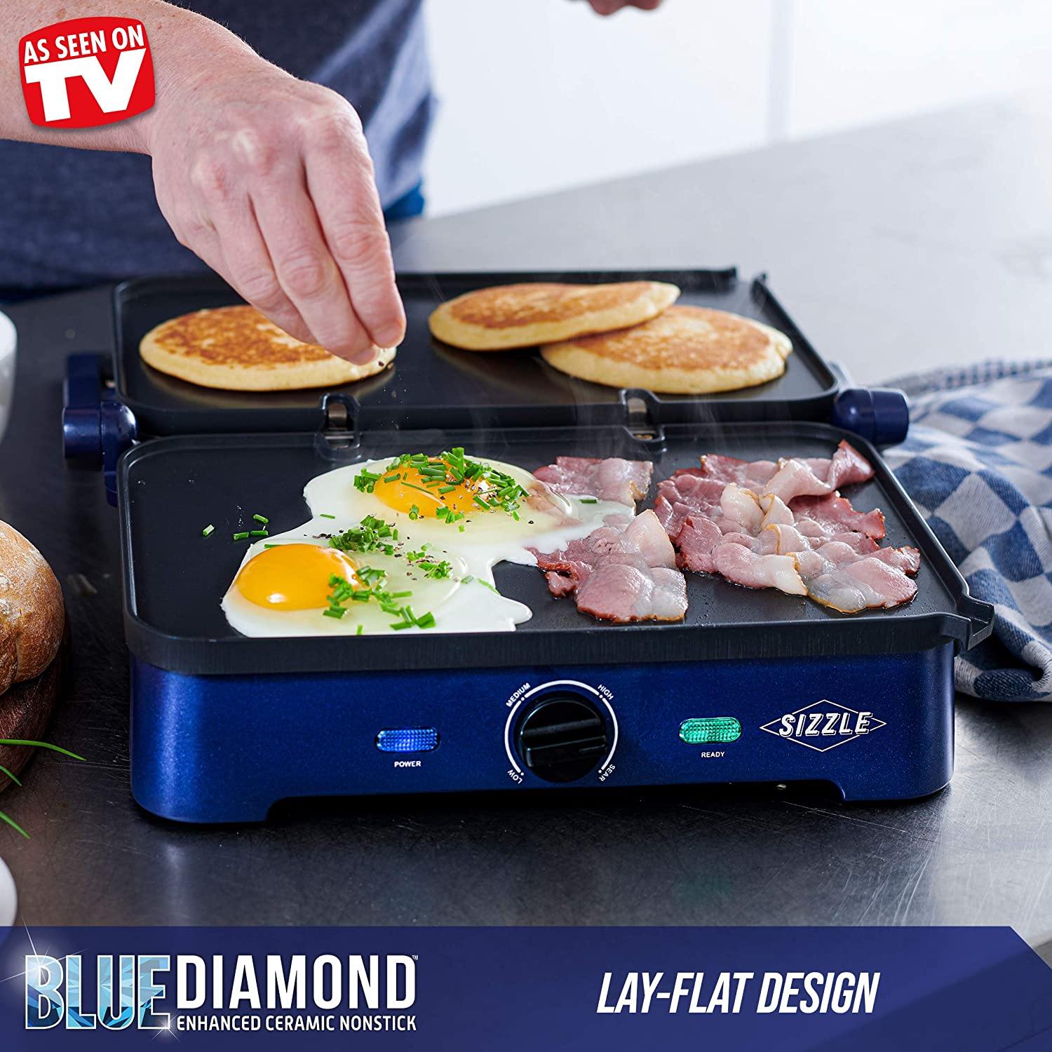 Blue Diamond Cookware Sizzle Griddle Ceramic Nonstick Electric Griddle - JOY2ESpree