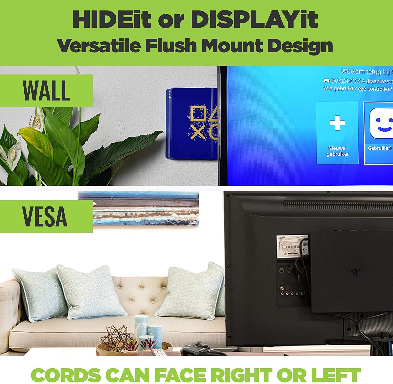 HIDEit 4 Original PS4 Wall Mount and (2) Controller Wall Mounts (PlayStation 4 Original Bundle) - JOY2ESpree