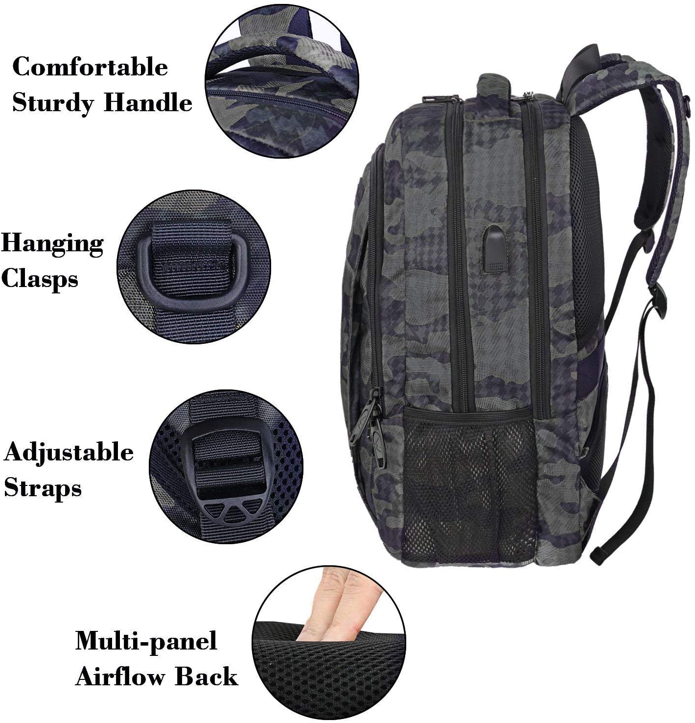 Matein Travel Laptop Backpack, Business Anti Theft Slim Durable Laptops Backpack