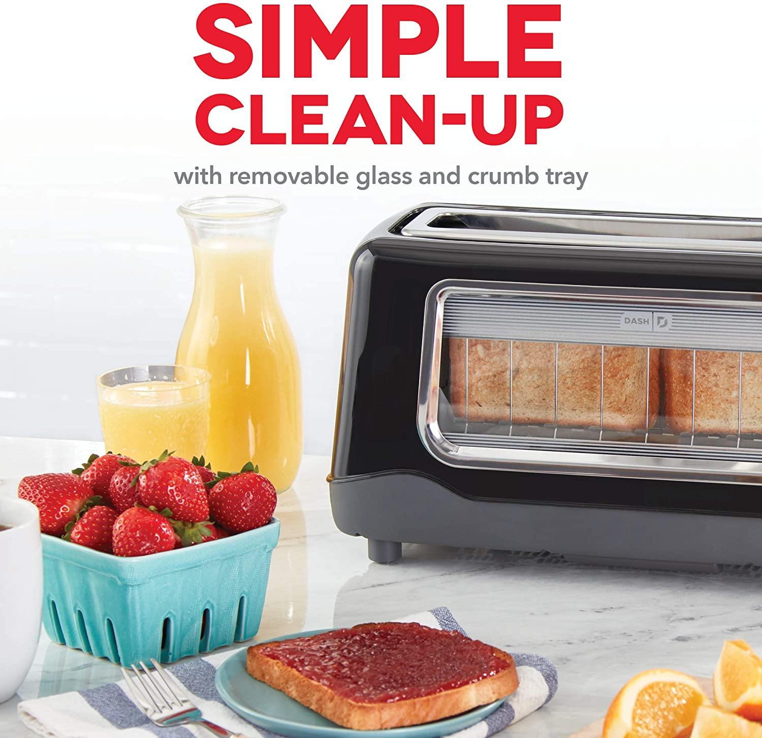 Dash Clear View Toaster: Extra Wide Slot Toaster with Stainless Steel Accents + See Through Window . - JOY2ESpree